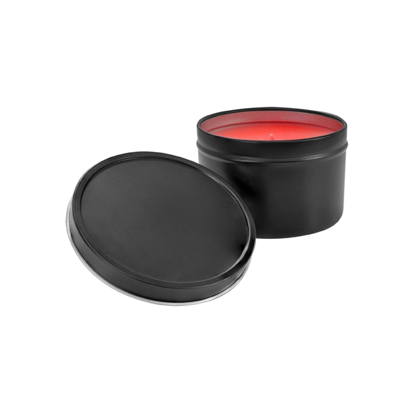 8oz Peppermint Twist Candle in Black Metal Tin... from ASI 74601 Calico