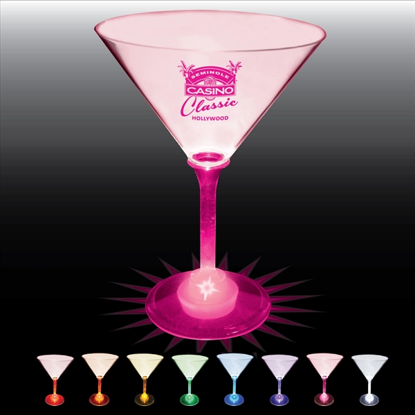 10 oz. Plastic Light-Up Martini Glass. 8 LED colors, clear bowl,... from ASI 61952 Howw Mfg Co Inc / Howw USA