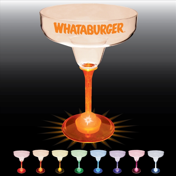 12 oz. Plastic Light-Up Margarita Glass. 8 LED colors, clear bowl,... from ASI 61952 Howw Mfg Co Inc / Howw USA