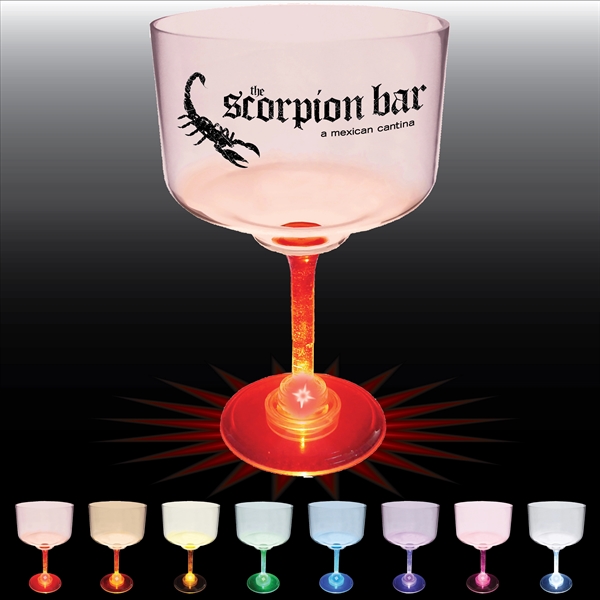 18 oz. Plastic Light-Up Margarita Glass. 8 LED colors, clear bowl,... from ASI 61952 Howw Mfg Co Inc / Howw USA