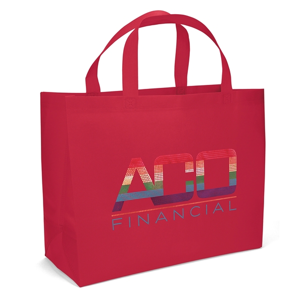Non woven budget tote with heat-sealed handles.... from ASI 37940 Bag Makers Inc