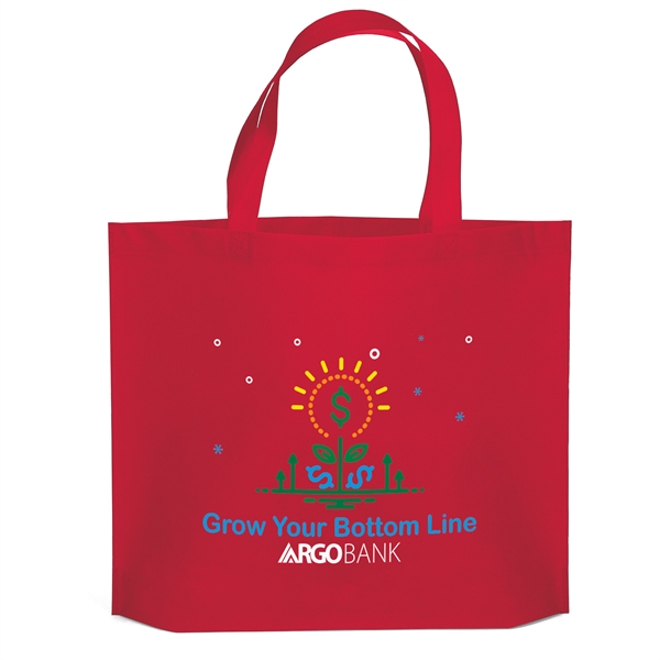 Budget non woven tote with heat-sealed handles.... from ASI 37940 Bag Makers Inc