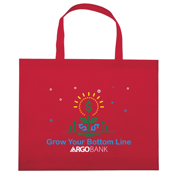 Budget non woven tote with heat-sealed handles.... from ASI 37940 Bag Makers Inc