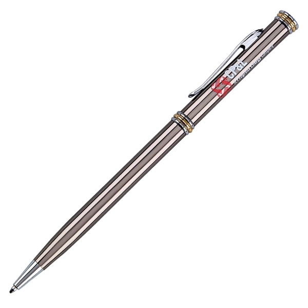 Twist action slim ballpoint pen, metallic color barrel with chrome and... from ASI 79535 Primetime / Primetime