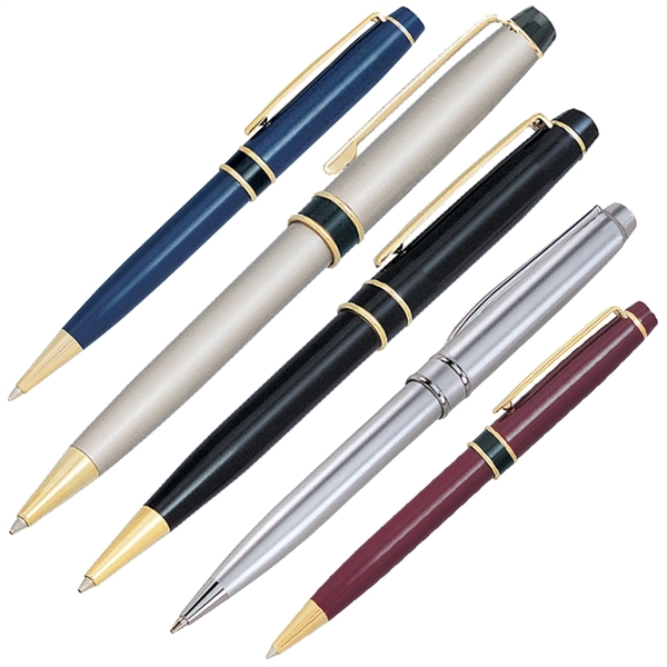 Classic designed twist action ballpoint pen with gold and black trims.... from ASI 79535 Primetime / Primetime