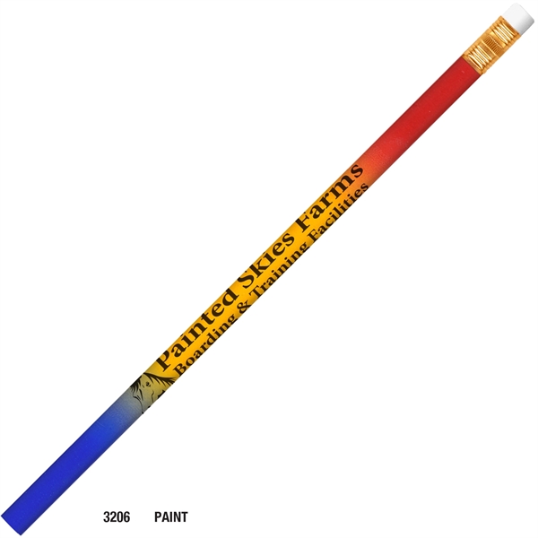 Pencil with a #2 core, white eraser, and rainbow-colored design.... from ASI 86850 Shepenco/Shelbyville Pencil Co, Inc / SHEPENCO® Shelbyville Pencil Company