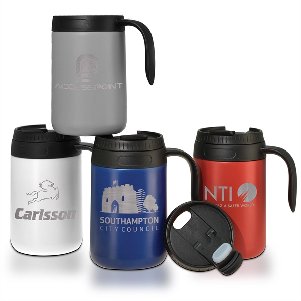 17 oz. travel mug made of stainless steel with double-wall construction,... from ASI 71920 Moderne Glass Company Inc / Glass America®