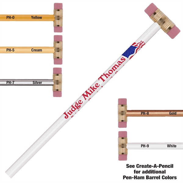 Standard sized pencil with bonded #2 core and twin oversized erasers.... from ASI 86850 Shepenco/Shelbyville Pencil Co, Inc / SHEPENCO® Shelbyville Pencil Company