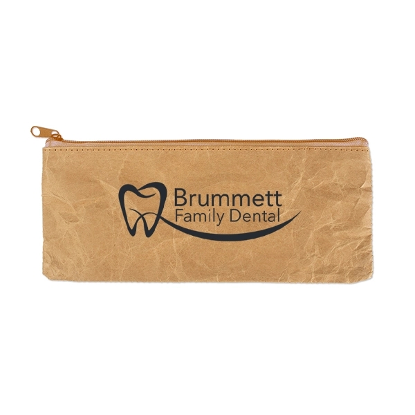 Reusable recycled craft paper "leatherette" pouch with a plastic zipper.... from ASI 98360 WOWLine / WOWLine®