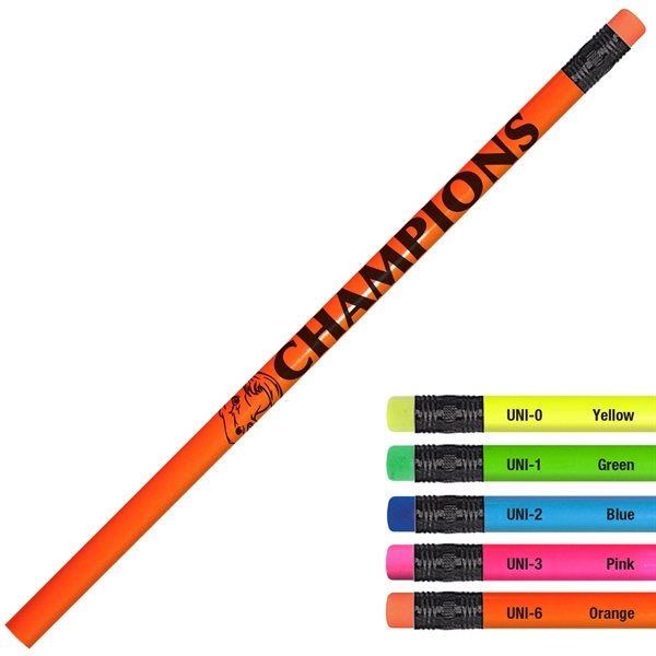 #2 core pencil with bright neon barrel and a matching eraser... from ASI 86850 Shepenco/Shelbyville Pencil Co, Inc / SHEPENCO® Shelbyville Pencil Company