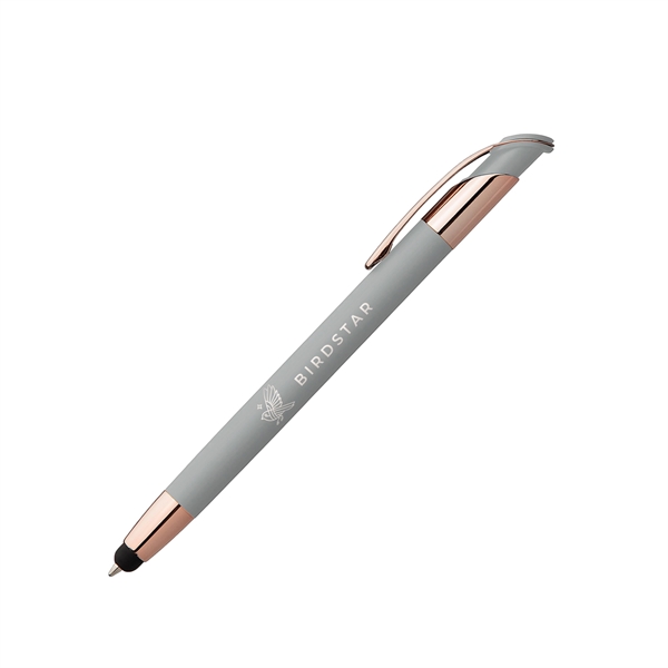 Ballpoint pen with device stylus, rose gold accents, trim and clip... from ASI 62088 IDProductsource