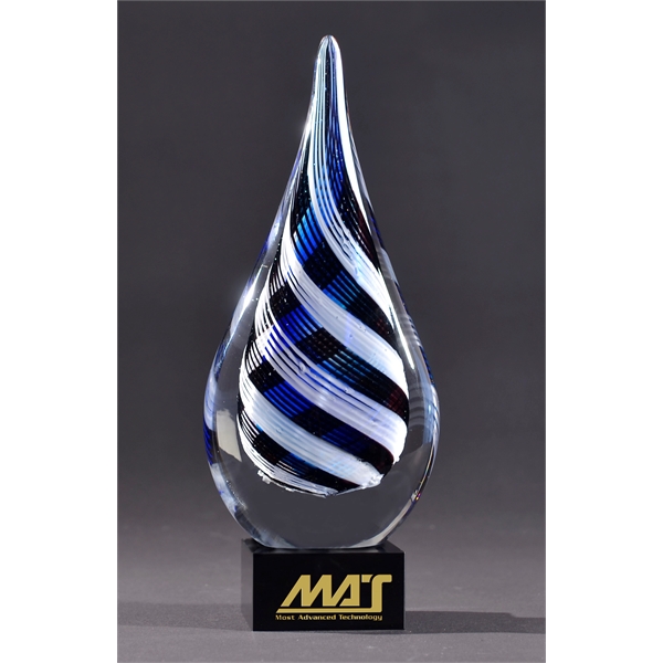 12" x 4.75" art glass award with an intricate mix of... from ASI 71920 Moderne Glass Company Inc / Glass America®