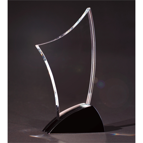 9.25" x 1.5" optical crystal award with an asymmetrical design and... from ASI 71920 Moderne Glass Company Inc / Glass America®