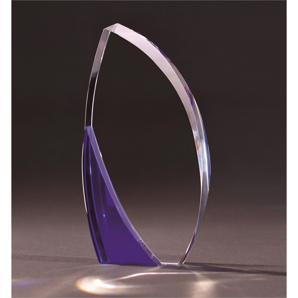 Optical crystal award with a wide and curving bevel from top... from ASI 71920 Moderne Glass Company Inc / Glass America®