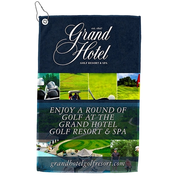 12" x 18" sublimated microfiber golf towel with metal grommet and... from ASI 62660 Innovation Line