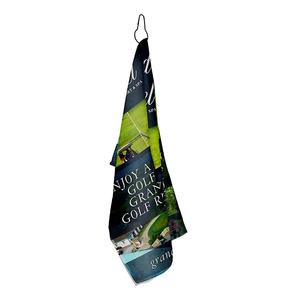 12" x 18" sublimated microfiber golf towel with metal grommet and... from ASI 62660 Innovation Line