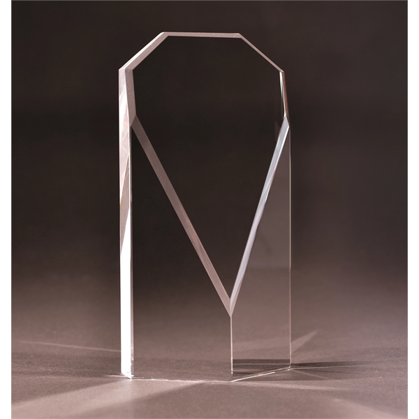 Crystal award with stunning optical glass with with bevels that slope... from ASI 71920 Moderne Glass Company Inc / Glass America®