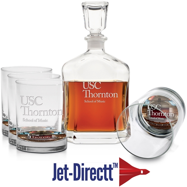 Five-piece decanter set with one 26 oz. decanter and four, 14... from ASI 71920 Moderne Glass Company Inc / Glass America®