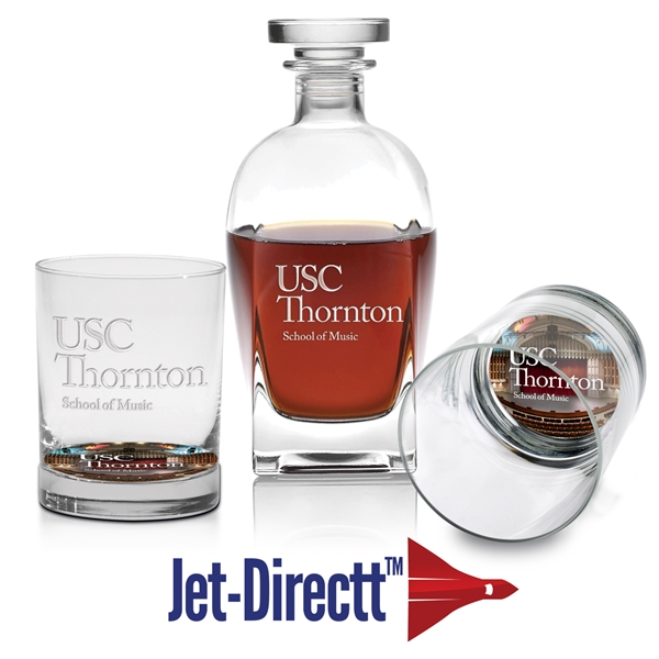 Three-piece set with a 23.75-ounce decanter and two 14-ounce executive DOF... from ASI 71920 Moderne Glass Company Inc