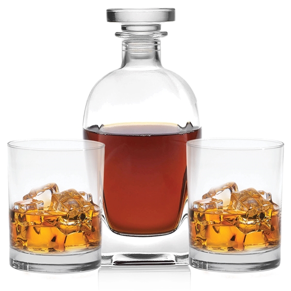 Three-piece set with a 23.75-ounce decanter and two 14-ounce executive DOF... from ASI 71920 Moderne Glass Company Inc