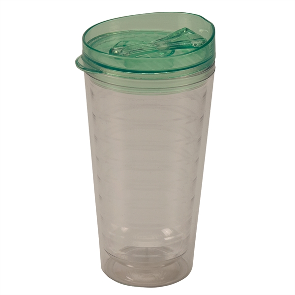 16 oz. insulated clear tumbler with colored lid.... from ASI 77280 Pepco Poms