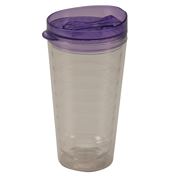 16 oz. insulated clear tumbler with colored lid.... from ASI 77280 Pepco Poms