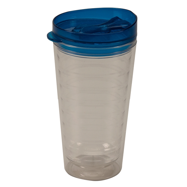 16 oz. insulated clear tumbler with colored lid.... from ASI 77280 Pepco Poms