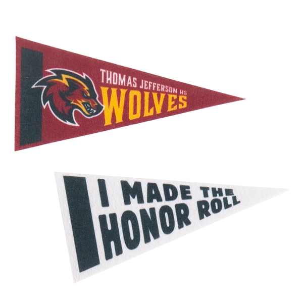 Digital imprinted mini pennants... from ASI 77280 Pepco Poms / Pepco Poms