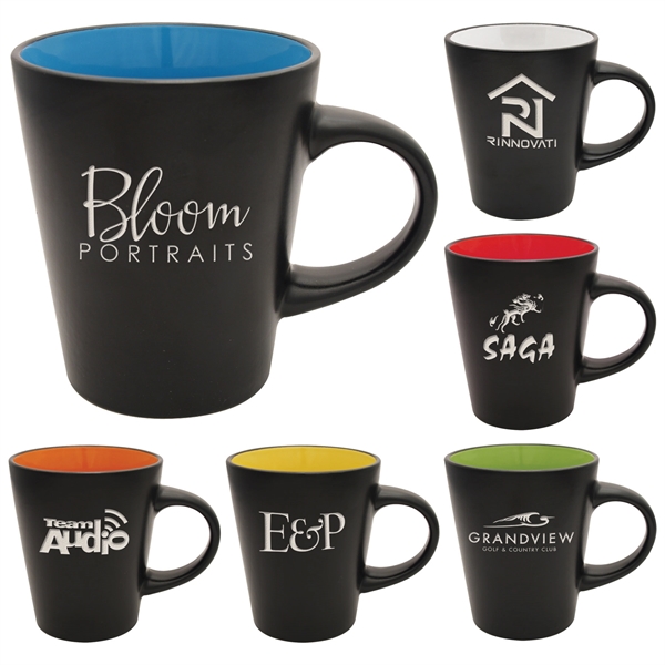 12 oz. ceramic mug with satin black exterior and glossy interior.... from ASI 71920 Moderne Glass Company Inc / Glass America®