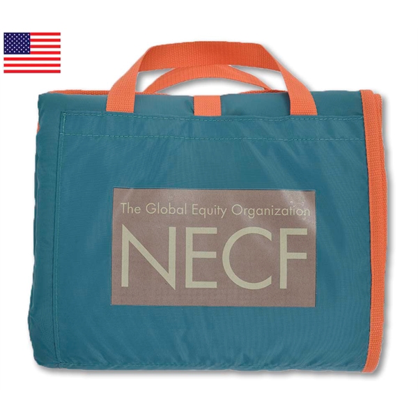 Stadium blanket with dual hook-and-loop outer pockets and webbing carry handles.... from ASI 41630 Brave USA / Brave USA