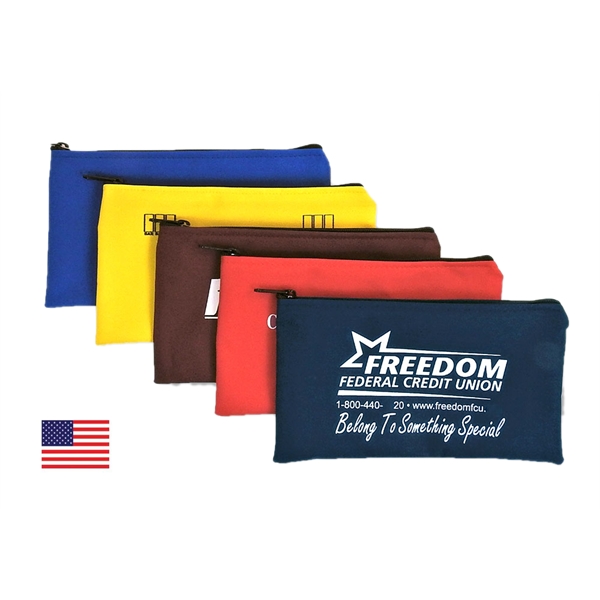 Flat construction bank deposit bag with zipper closure.... from ASI 41630 Brave USA / Brave USA