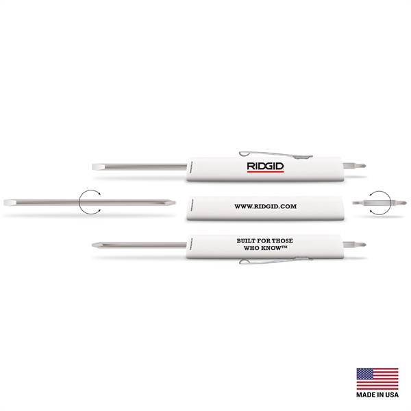 3 Sided Pocket Screwdriver with #0 Phillips/Slotted Reversible Blade, #00 Phillips/2MM... from ASI 34040 Alexander Mfg Co