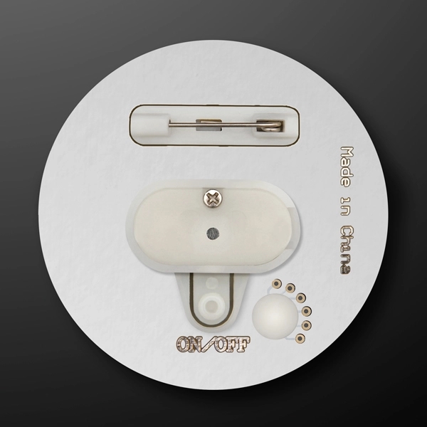 Classic Smile Emoji Face Blinking Pins, Blank Product (Domestic & Overseas... from ASI 34194 ALightPromos / Alight Promotional Products