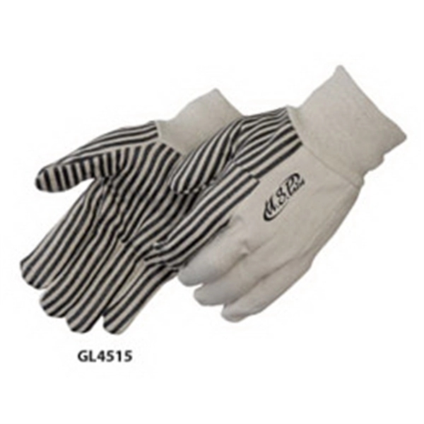 Canvas work gloves with black PVC stripes.... from ASI 37455 Atteff International Inc