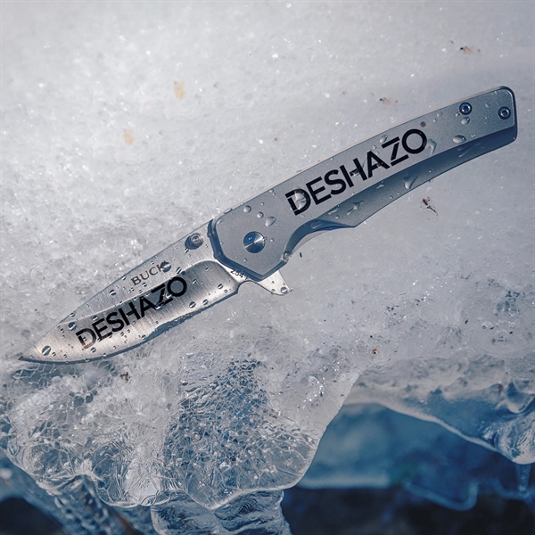 A streamlined, framelock folding knife from Buck Knives. 4.2" elegant stainless-steel... from ASI 46170 Compass Industries Inc