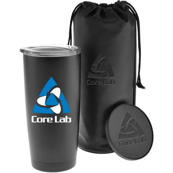 Gift set with a 20 oz. insulated tumbler and coaster.... from ASI 71920 Moderne Glass Company Inc / MB Works Premium Line