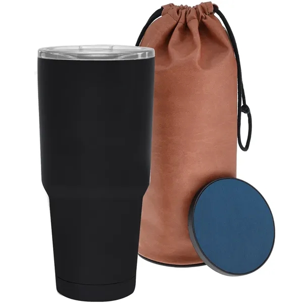 Continuum gift set with 30-ounce insulated stainless steel tumbler and drink... from ASI 71920 Moderne Glass Company Inc / Glass America® MB Works Premium Line