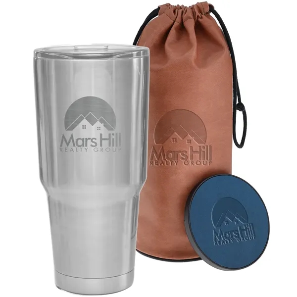 Continuum gift set with 30-ounce insulated stainless steel tumbler and drink... from ASI 71920 Moderne Glass Company Inc / Glass America® MB Works Premium Line