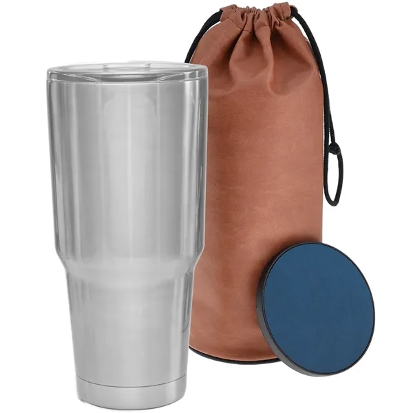 Continuum gift set with 30-ounce insulated stainless steel tumbler and drink... from ASI 71920 Moderne Glass Company Inc / Glass America® MB Works Premium Line