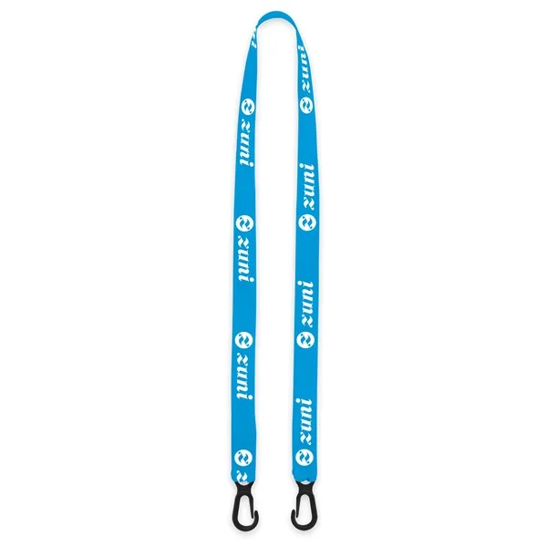 Flat knitted polyester lanyard for facemasks with a nickel-plated lobster clips... from ASI 90807 Tekweld