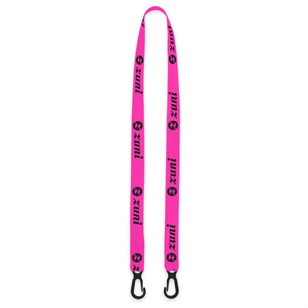 Flat knitted polyester lanyard for facemasks with a nickel-plated lobster clips... from ASI 90807 Tekweld