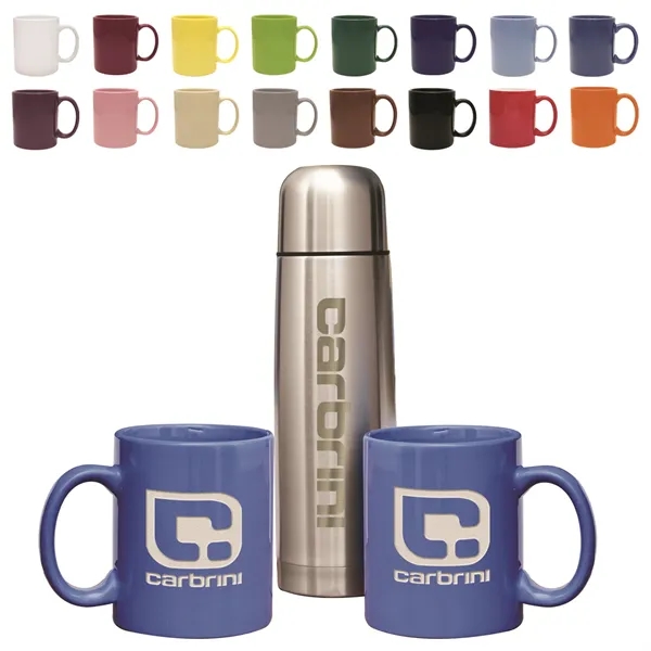 Gift set with a 1/2 liter stainless steel vacuum-insulated beverage carrier... from ASI 71920 Moderne Glass Company Inc / Glass America®