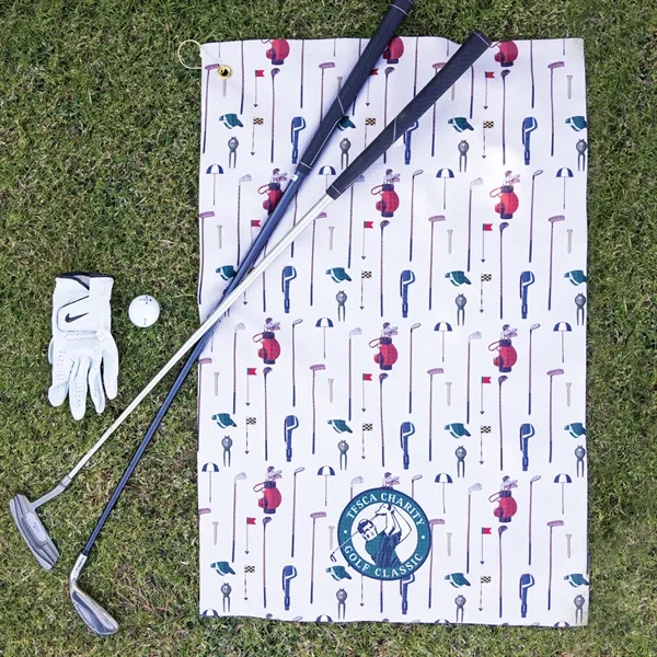 20" x 30" oversized golf towel with a waffle texture on... from ASI 90913 Terry Town