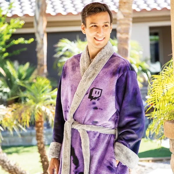 Fully customizable shawl collar robe made of ultra-smooth micro-mink polyester with... from ASI 90913 Terry Town