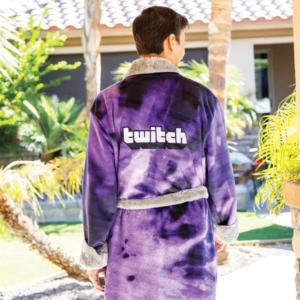 Fully customizable shawl collar robe made of ultra-smooth micro-mink polyester with... from ASI 90913 Terry Town