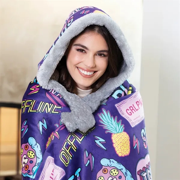 50" x 60" fully custom hooded blanket featuring adjustable snaps.... from ASI 90913 Terry Town