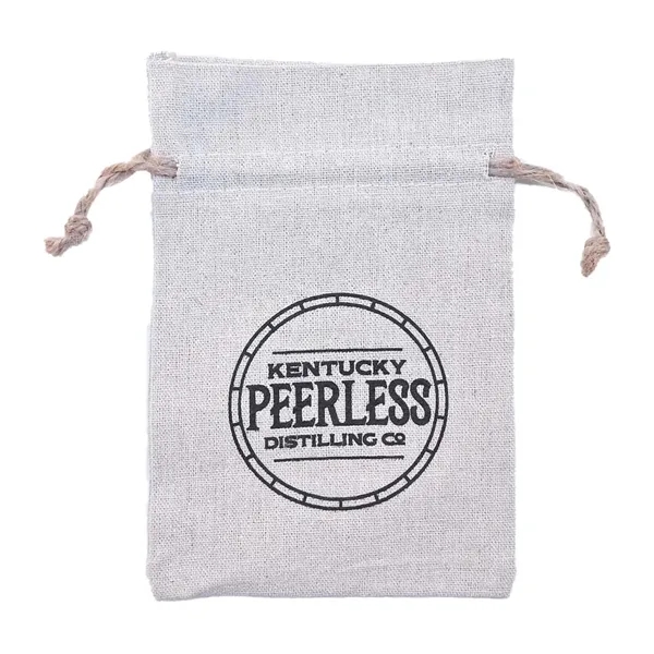 Rough natural cotton drawstring bag with hemp cord and multiple sizes.... from ASI 41630 Brave USA / Brave USA