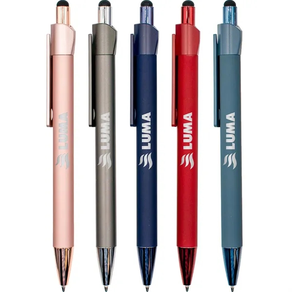 Executive stylus pen made from metal with a soft-touch finish, handy... from ASI 61966 HPG / Hub Pen HPG Gold
