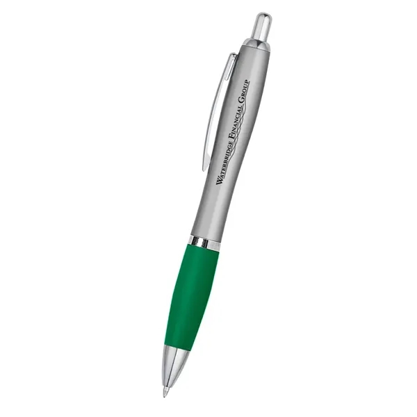 Ballpoint pen with plunger action and rubberized grip.... from ASI 61125 Hit Promotional Products / Hit®
