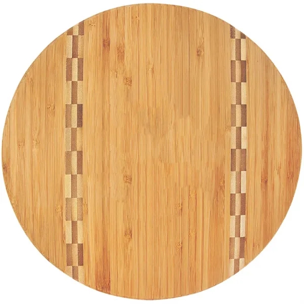 11.75" Round Bamboo Cutting Board with Butcher Block Inlay... from ASI 73010 Natico Originals Inc